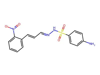4-amino-N-[3-(2-nitrophenyl)prop-2-enylideneamino]benzenesulfonamide structure