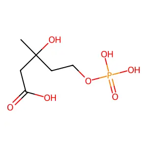 (3R)-3-hydroxy-3-methyl-5-(phosphonooxy)pentanoic acid structure