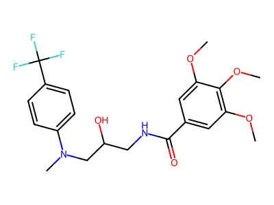 N-(2-Hydroxy-3-(methyl(4-(trifluoromethyl)phenyl)amino)propyl)-3,4,5-trimethoxybenzamide structure