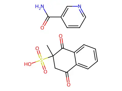 Methyl 1,4-dioxo-2,3-dihydronaphthalene-2-sulfonate,pyridine-3-carboxamide structure