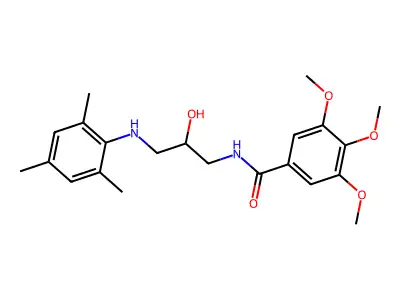 N-(2-Hydroxy-3-((2,4,6-trimethylphenyl)amino)propyl)-3,4,5-trimethoxybenzamide structure