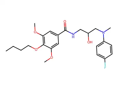 4-Butoxy-3,5-dimethoxy-N-(3-((4-fluorophenyl)methylamino)-2-hydroxypropyl)benzamide structure