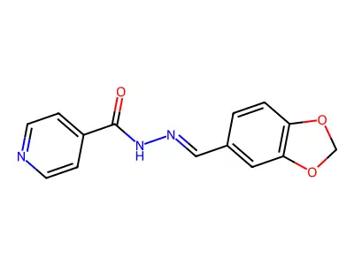 N-(1,3-benzodioxol-5-ylmethylideneamino)pyridine-4-carboxamide structure
