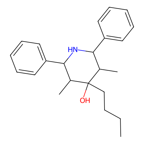 4-Butyl-3,5-dimethyl-2,6-diphenylpiperidin-4-ol structure