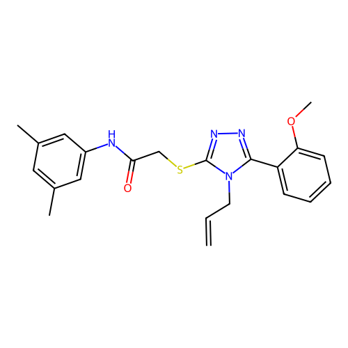 N-(3,5-dimethylphenyl)-2-{[5-(2-methoxyphenyl)-4-(prop-2-en-1-yl)-4H-1,2,4-triazol-3-yl]sulfanyl}acetamide structure
