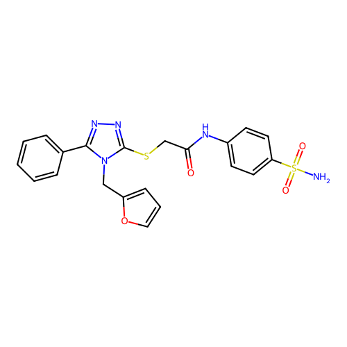2-((4-(furan-2-ylmethyl)-5-phenyl-4H-1,2,4-triazol-3-yl)thio)-N-(4-sulfamoylphenyl)acetamide structure