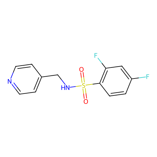 2,4-difluoro-N-(pyridin-4-ylmethyl)benzenesulfonamide structure