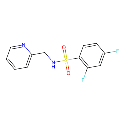 2,4-difluoro-N-(pyridin-2-ylmethyl)benzenesulfonamide structure