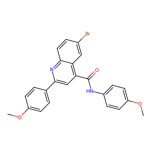6-bromo-N,2-bis(4-methoxyphenyl)quinoline-4-carboxamide structure