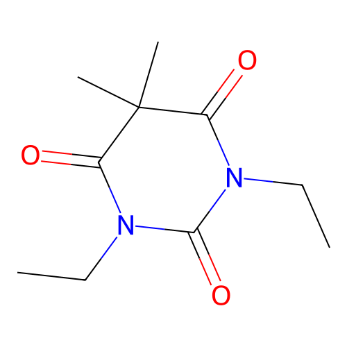 1,3-Diethyl-5,5-dimethylbarbituric acid structure
