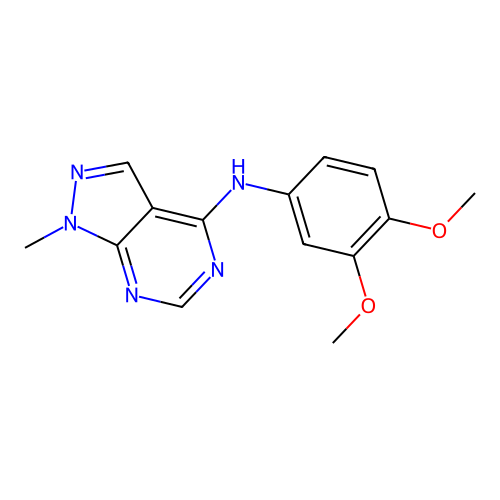 N-(3,4-dimethoxyphenyl)-1-methyl-1H-pyrazolo[3,4-d]pyrimidin-4-amine structure