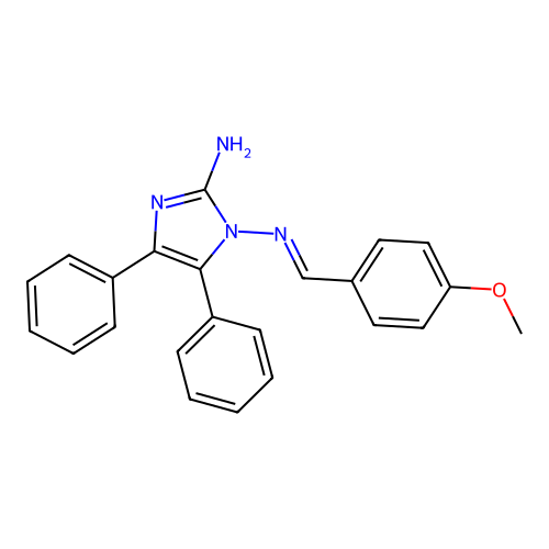 N-(2-amino-4,5-diphenyl-1H-imidazol-1-yl)-N-(4-methoxybenzylidene)amine structure