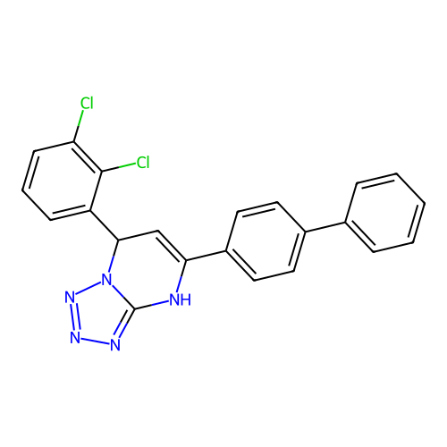 5-(Biphenyl-4-yl)-7-(2,3-dichlorophenyl)-4,7-dihydrotetrazolo[1,5-a]pyrimidine structure
