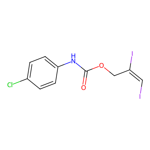 Carbanilic acid, p-chloro-, 2,3-diiodo-2-propenyl ester structure