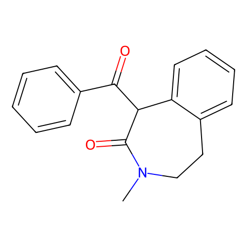 1-benzoyl-3-methyl-1,3,4,5-tetrahydro-2H-3-benzazepin-2-one structure