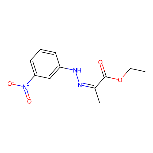 (E)-ethyl 2-(2-(3-nitrophenyl)hydrazono)propanoate structure