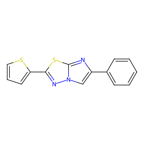 6-Phenyl-2-(2-thienyl)imidazo[2,1-b][1,3,4]thiadiazole structure