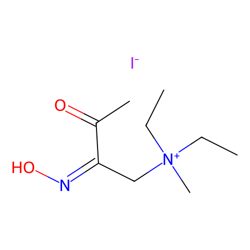 Ammonium, diethyl(2-hydroxyimino-3-oxobutyl)methyl-, iodide structure