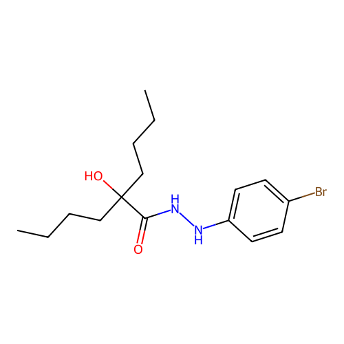 N'-(4-bromophenyl)-2-butyl-2-hydroxyhexanehydrazide structure