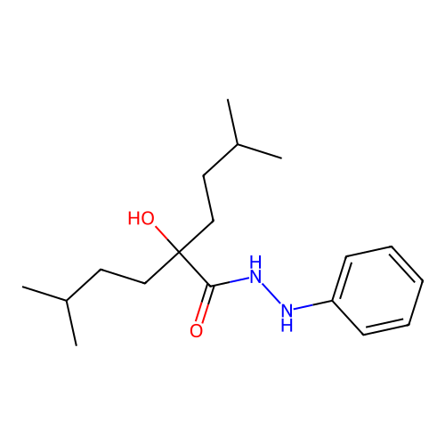2-hydroxy-5-methyl-2-(3-methylbutyl)-N'-phenylhexanehydrazide structure