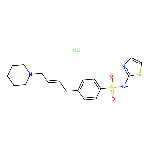 Benzenesulfonamide, p-(4-piperidino-2-butenyl)-N-(2-thiazolyl)-, hydrochloride structure