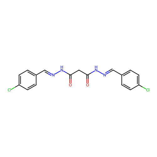 N,N'-bis[(4-chlorophenyl)methylideneamino]propanediamide structure