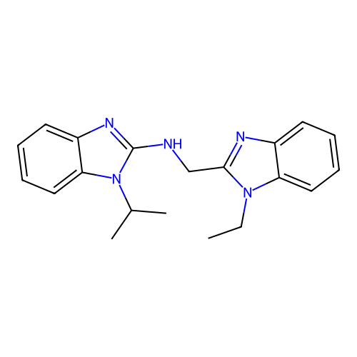 (1-Ethyl-1H-benzoimidazol-2-ylmethyl)-(1-isopropyl-1H-benzoimidazol-2-yl)-amine structure