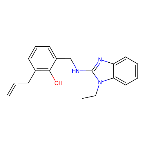2-Allyl-6-[(1-ethyl-1H-benzoimidazol-2-ylamino)-methyl]-phenol structure