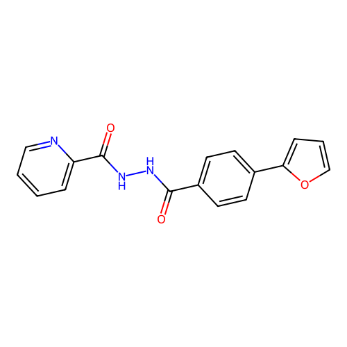 N'-{[4-(furan-2-yl)phenyl]carbonyl}pyridine-2-carbohydrazide structure