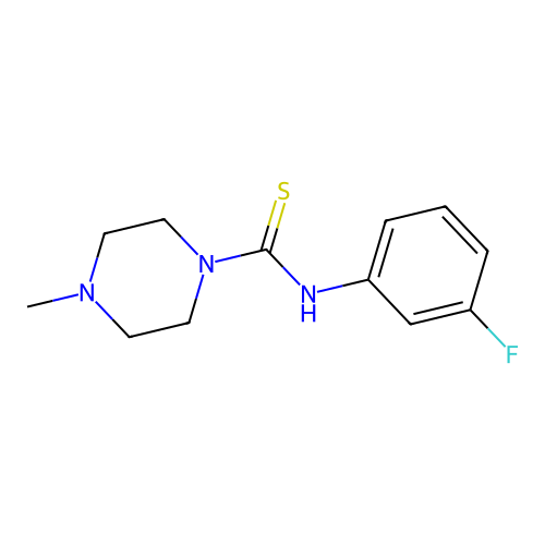 N-(3-fluorophenyl)-4-methylpiperazine-1-carbothioamide structure