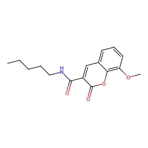 8-methoxy-2-oxo-N-pentyl-2H-chromene-3-carboxamide structure