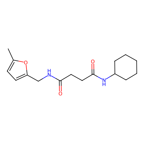 N-cyclohexyl-N'-[(5-methylfuran-2-yl)methyl]butanediamide structure