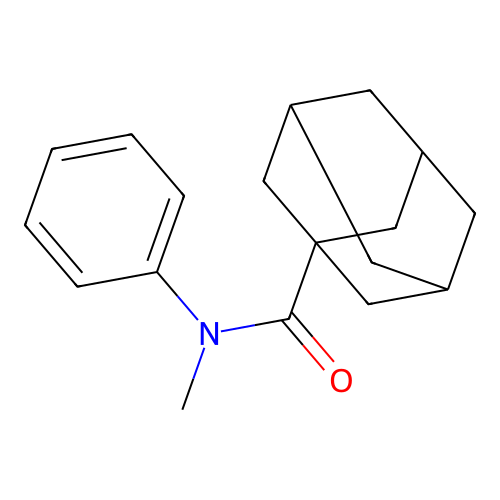 N-methyl-N-phenyltricyclo[3.3.1.1~3,7~]decane-1-carboxamide structure