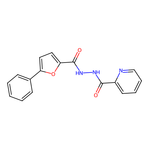 N'-[(5-phenylfuran-2-yl)carbonyl]pyridine-2-carbohydrazide structure