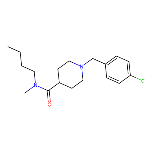 N-butyl-1-(4-chlorobenzyl)-N-methylpiperidine-4-carboxamide structure