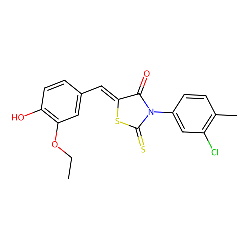 (Z)-3-(3-chloro-4-methylphenyl)-5-(3-ethoxy-4-hydroxybenzylidene)-2-thioxothiazolidin-4-one structure