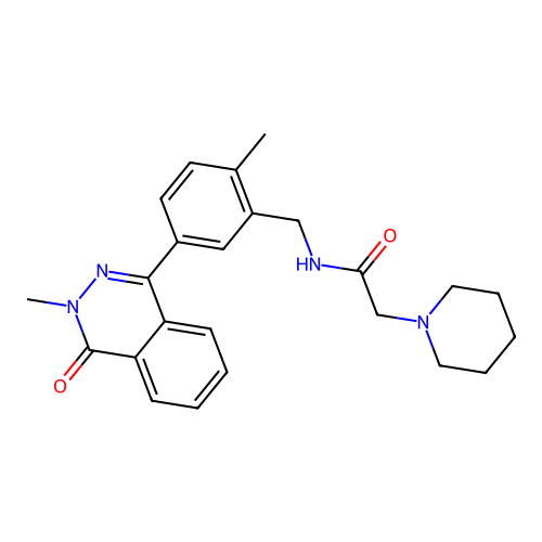 N-(2-methyl-5-(3-methyl-4-oxo-3,4-dihydrophthalazin-1-yl)benzyl)-2-(piperidin-1-yl)acetamide structure