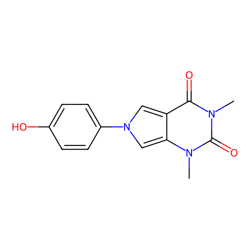 6-(4-hydroxyphenyl)-1,3-dimethyl-1H-pyrrolo[3,4-d]pyrimidine-2,4(3H,6H)-dione structure