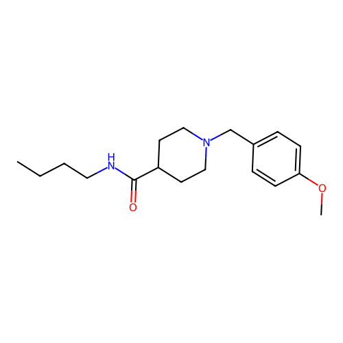 N-butyl-1-(4-methoxybenzyl)piperidine-4-carboxamide structure