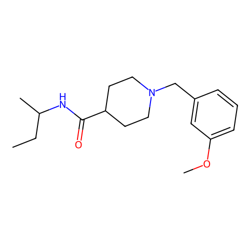 N-(butan-2-yl)-1-(3-methoxybenzyl)piperidine-4-carboxamide structure