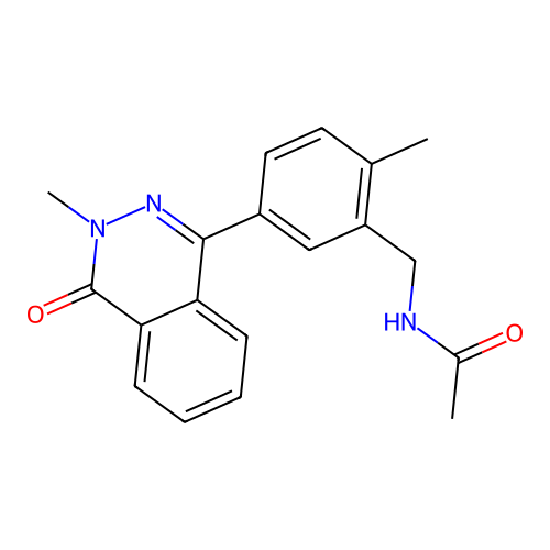 N-(2-methyl-5-(3-methyl-4-oxo-3,4-dihydrophthalazin-1-yl)benzyl)acetamide structure
