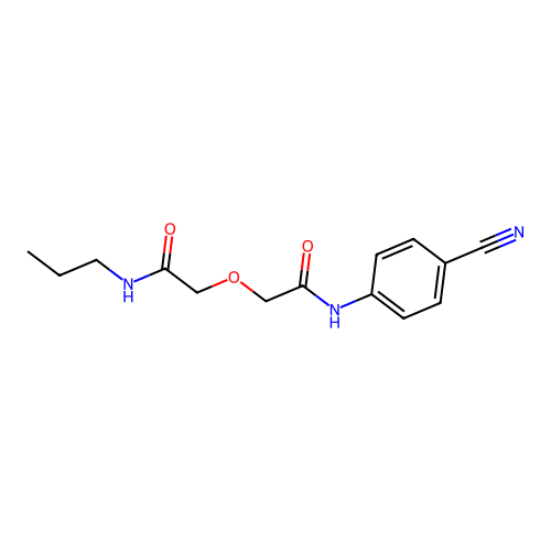 2-{2-[(4-cyanophenyl)amino]-2-oxoethoxy}-N-propylacetamide structure