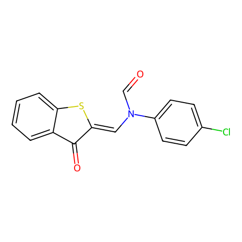 N-(4-chlorophenyl)-N-[(Z)-(3-oxo-1-benzothiophen-2(3H)-ylidene)methyl]formamide structure