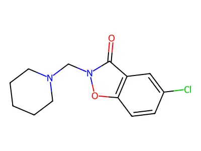 1,2-Benzisoxazol-3(2H)-one, 5-chloro-2-(1-piperidinylmethyl)- structure
