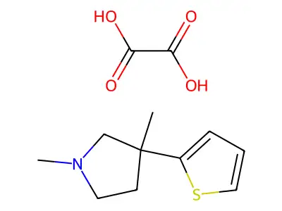 Oxalic acid--1,3-dimethyl-3-(thiophen-2-yl)pyrrolidine (1/1) structure
