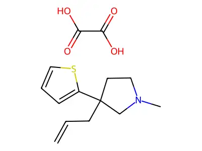 Pyrrolidine, 1-methyl-3-(2-propenyl)-3-(2-thienyl)-, ethanedioate structure
