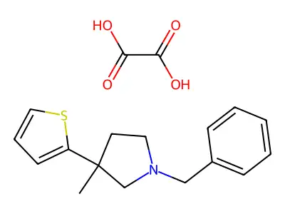 Oxalic acid--1-benzyl-3-methyl-3-(thiophen-2-yl)pyrrolidine (1/1) structure