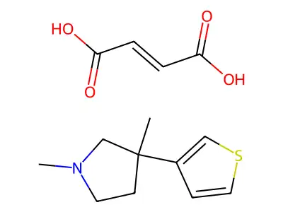 But-2-enedioic acid;1,3-dimethyl-3-thiophen-3-ylpyrrolidine structure
