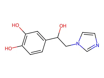 4-(1-Hydroxy-2-imidazol-1-ylethyl)benzene-1,2-diol structure