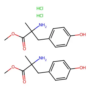 Tyrosine, alpha-methyl-, methyl ester, hydrochloride (1:1) structure